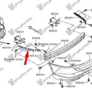 583104302 Nissan X-Trail 2017-2021 | Βάση Προφυλακτήρα Πίσω Αριστερή