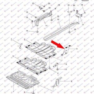 578500832 Nissan NV300 2016- | Ποδιά Μηχανής Αριστερή