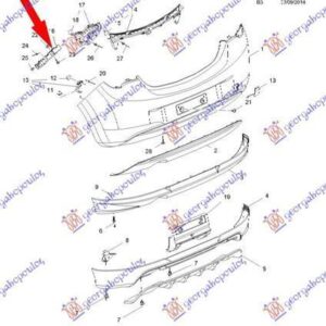 610004304 Opel Corsa 2015-2019 | Βάση Προφυλακτήρα Πίσω Αριστερή