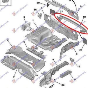 629103850 Peugeot 208 2015-2019 | Τραβέρσα Προφυλακτήρα Πίσω