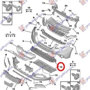 633000835 Peugeot 2008 2013-2016 | Ποδιά Προφυλακτήρα Εμπρός