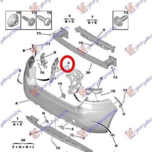 636103855 Peugeot 308 2017-2021 | Ενίσχυση Προφυλακτήρα Πίσω