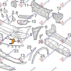 650104826 Porsche Cayenne 2015-2018 | Διακοσμητικό Διχτυού Εμπρός Δεξιό