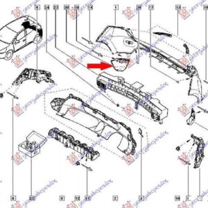 670103991 Renault Clio 2016-2019 | Άκρο Προφυλακτήρα Πίσω Δεξιό