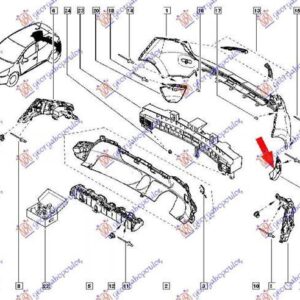 670103992 Renault Clio 2016-2019 | Άκρο Προφυλακτήρα Πίσω Αριστερό