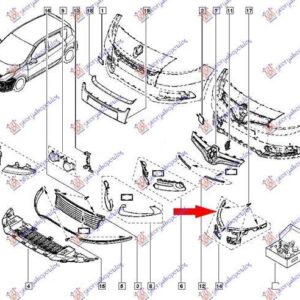 671004283 Renault Scenic/Grand Scenic 2012-2016 | Βάση Προφυλακτήρα Εμπρός Δεξιά