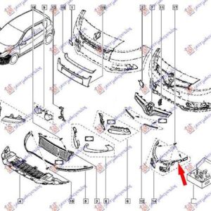 671004284 Renault Scenic/Grand Scenic 2012-2016 | Βάση Προφυλακτήρα Εμπρός Αριστερή