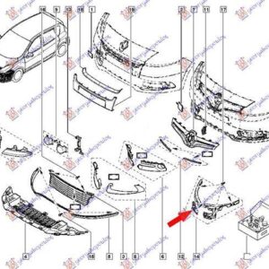 671004286 Renault Scenic/Grand Scenic 2012-2016 | Βάση Προφυλακτήρα Εμπρός Δεξιά