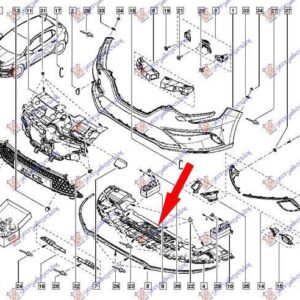 673600830 Renault Megane Sedan 2016- | Ποδιά Προφυλακτήρα Εμπρός