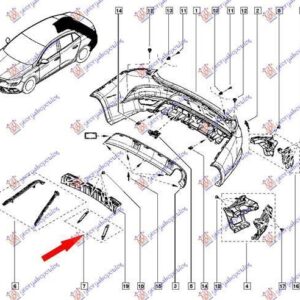 673604830 Renault Megane Sedan 2016- | Αεραγωγός Προφυλακτήρα Πίσω