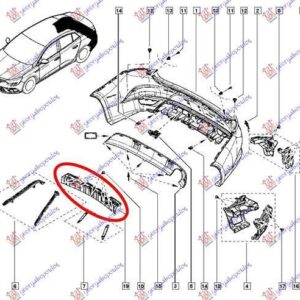 673605000 Renault Megane Sedan 2016- | Αντιθορυβικό Προφυλακτήρα Πίσω