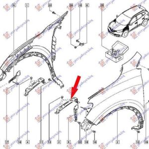 676004292 Renault Kadjar 2015-2019 | Βάση Φτερού Εμπρός Αριστερή