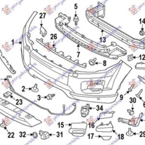 691404282 Land Rover Range Rover Evoque 2015-2019 | Βάση Προφυλακτήρα Εμπρός Αριστερή