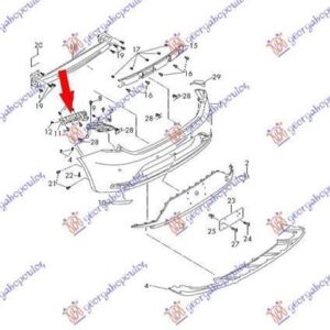 724004301 Seat Leon 2013-2017 | Βάση Προφυλακτήρα Πίσω Δεξιά