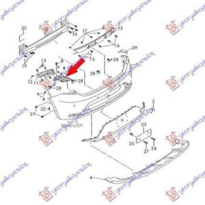 724104304 Seat Leon 2017-2020 | Βάση Προφυλακτήρα Πίσω Αριστερή