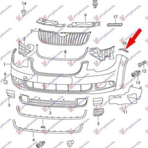 745004284 Skoda Superb 2008-2013 | Βάση Προφυλακτήρα Εμπρός Αριστερή