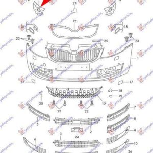 751004283 Skoda Octavia 2013-2017 | Βάση Προφυλακτήρα Εμπρός Δεξιά