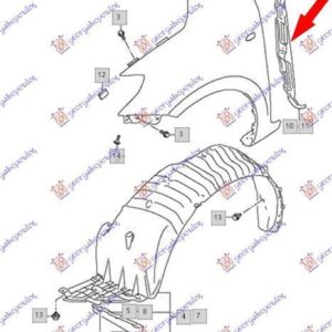 795200861 Suzuki Swift Hatchback 2017- | Κάλυμμα Φτερού Εμπρός Δεξιό