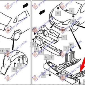 801000832 Suzuki Baleno 2016- | Ποδιά Μηχανής Αριστερή