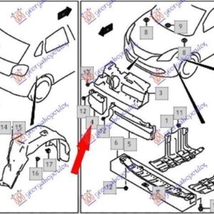 801004901 Suzuki Baleno 2016- | Αντιθορυβικό Προφυλακτήρα Εμπρός Δεξιό