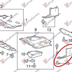 820200831 Toyota Prius 2016-2019 | Ποδιά Μηχανής Δεξιά