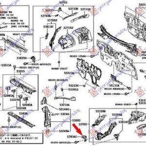 820204272 Toyota Prius 2016-2019 | Βάση Φτερού Εμπρός Αριστερή