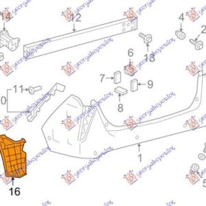 820204304 Toyota Prius 2016-2019 | Βάση Προφυλακτήρα Πίσω Αριστερή