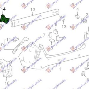 820204307 Toyota Prius 2016-2019 | Βάση Προφυλακτήρα Πίσω Αριστερή