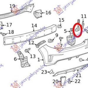 821004301 Toyota Yaris 2011-2014 | Βάση Προφυλακτήρα Πίσω Δεξιά