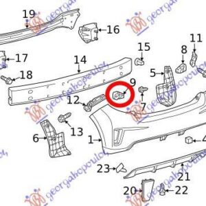 821004302 Toyota Yaris 2011-2014 | Βάση Προφυλακτήρα Πίσω Αριστερή