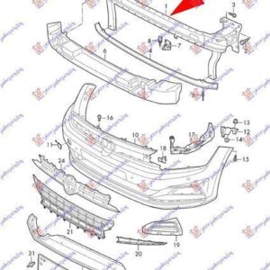 876303840 VW Polo 2017-2021 | Τραβέρσα Προφυλακτήρα Εμπρός