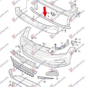 876303845 VW Polo 2017-2021 | Τραβέρσα Προφυλακτήρα Εμπρός