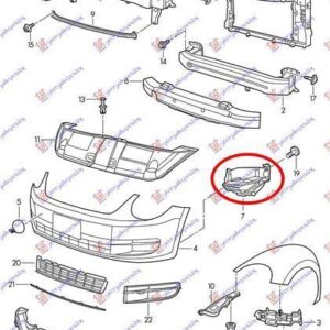 880004272 VW New Beetle 2011-2016 | Βάση Φανού Εμπρός Αριστερή