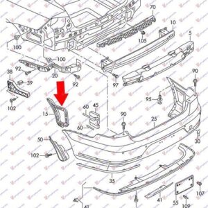 884004301 VW Passat 2011-2015 | Βάση Προφυλακτήρα Πίσω Δεξιά