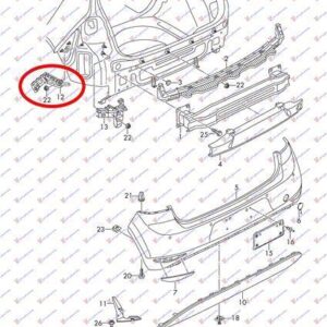 890004304 VW Golf 2013-2016 | Βάση Προφυλακτήρα Πίσω Αριστερή